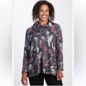 Modern Abstract Women's Cowl Neck Sweater